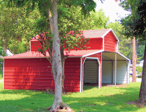 Steel Buildings Barn Triple Wide Red