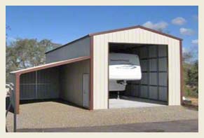 Steel Buildings RV Port with Side Port
